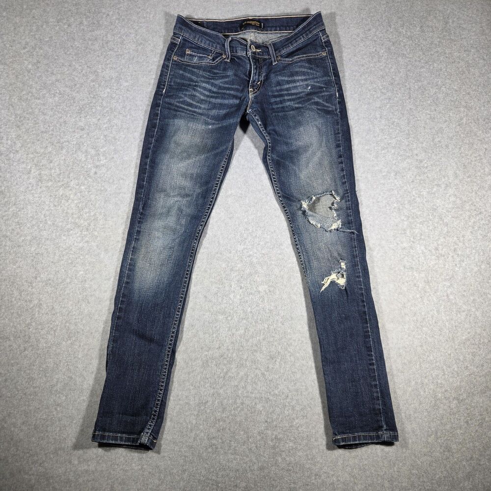 Vintage Levi's 524 Too Superlow Distressed Jeans Skinny Ripped Low Rise Y2K